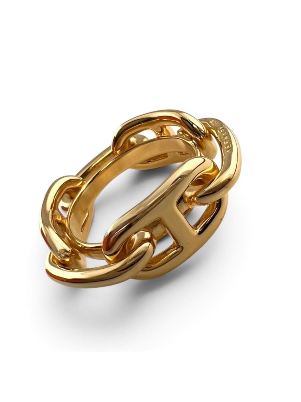 Hermes Legato Scarf Ring Metal Gold